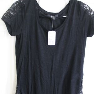 Black T-shirt with Lace